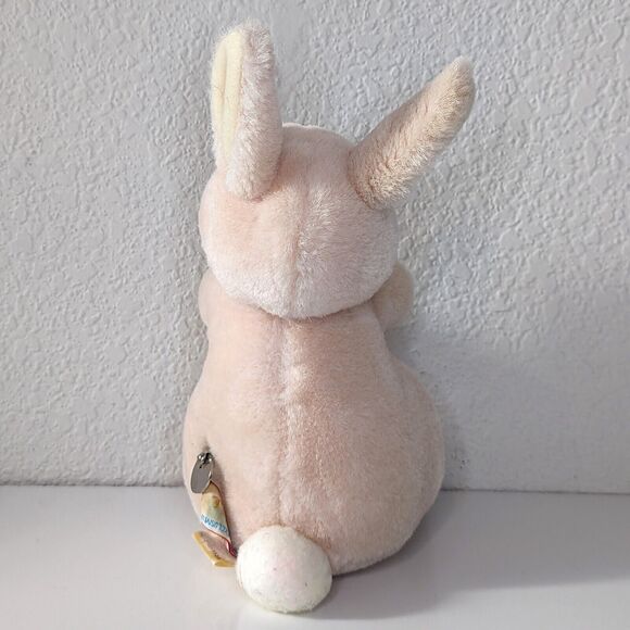 Hallmark Plush HEARTLINE Bunny Rabbit Pink Stuffed Plush 1989 Musical Wind Up 7" - Picture 4 of 11